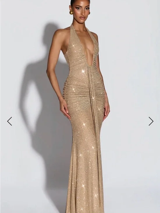 ROSETTA MAXI DRESS Gold - Picture 3 of 5